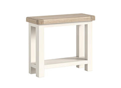 Windsor Sofa End Table - Rustic Country Style Occasional Furniture With A Coconut White Frame & Oak Top – (GLH)