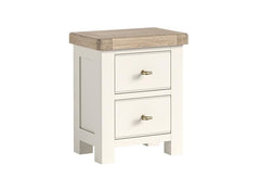 Windsor Bedside With A Coconut White Frame & Oak Top – Rustic Country Style Bedroom Furniture (GLH)