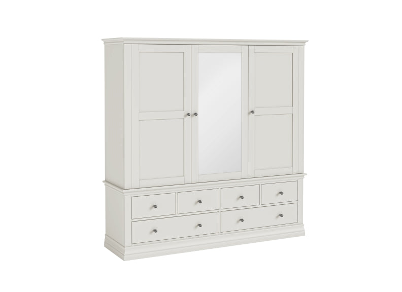 Bordeaux Cotton Triple Mirror Wardrobe