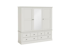 Bordeaux Cotton Triple Mirror Wardrobe