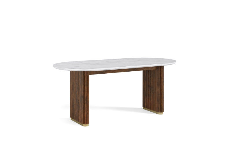 Harvard Oval Table W/Marble Top - 1