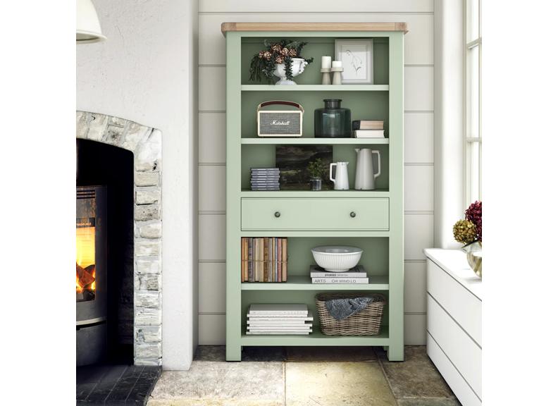 Salcombe Sage Large Bookcase - room
