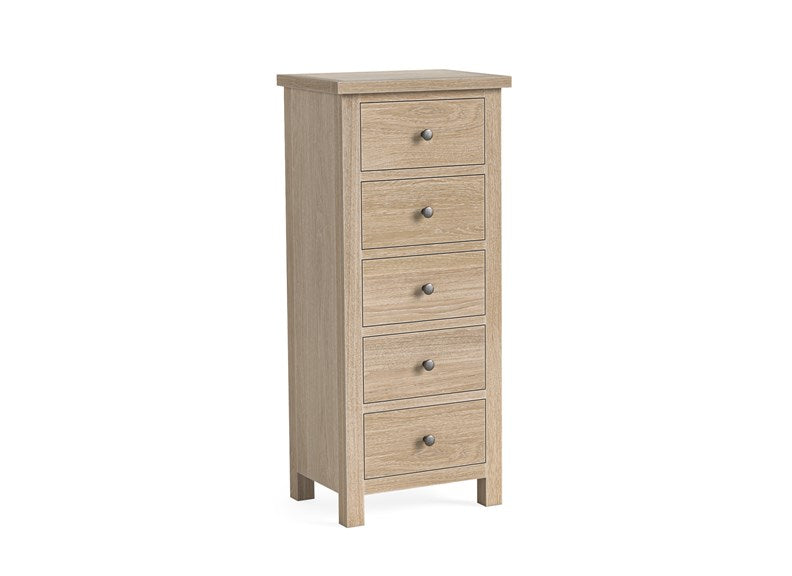 MC Oak Tall Chest - metal handles