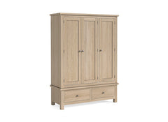 Modern Country Oak Triple Wardrobe - c/o