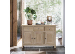MC Oak Large Sideboard - room - metal handles