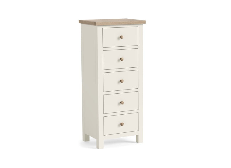 MC Coconut Five Drawer Chest - w/wooden handles