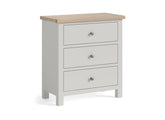 MC Grey Three Drawer Chest - metal handles