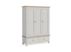 MC Grey Triple Wardrobe - w/wooden handles