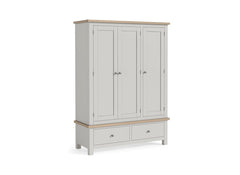 MC Grey Triple Wardrobe - w/metal handles