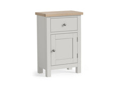 MC Grey One Door One Drawer Cupboard - metal handles