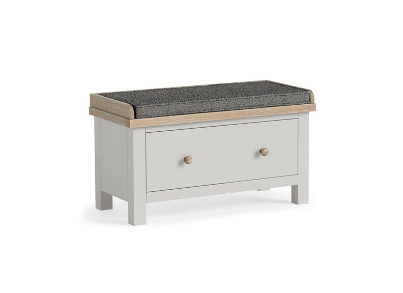 Modern Country Grey Bench W/Drawer