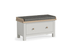 Modern Country Grey Bench W/Drawer