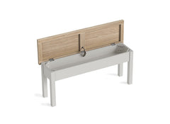 MC Grey Storage Bench - open