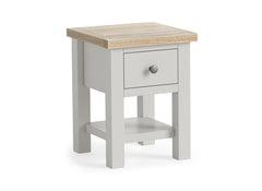 MC Grey Lamp Table W/Shelf - metal handles