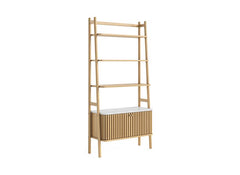 Soho Natural Wood Bookcase - Natural Wood Body With Marble Top