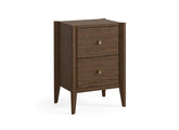 Paris Brown Two Drawer Bedside with Tapered Legs – Stylish Modern Bedroom Furniture