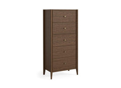 Paris Brown Five Drawer Tallboy Chest Of Drawers – Stylish Modern Bedroom Furniture