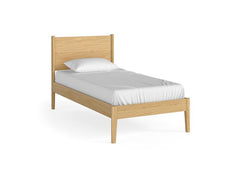 Paris Natural Bed Frame with Tapered Legs – Stylish Modern Oak Finished Bedroom Furniture