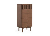 Soho Brown Tallboy Chest - Brown Wood Five Drawer Chest