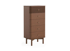Soho Brown Tallboy Chest - Brown Wood Five Drawer Chest
