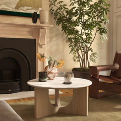 Portobello Round Coffee Table with Marble Top