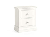 Burgundy Two Drawer Bedside – Smooth White Lacquered Bedside Storage Unit