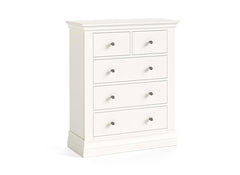 Burgundy 2+3 Chest Of Drawers – Smooth White Lacquered Bedroom Storage Unit