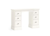 Burgundy Double Pedestal Dressing Table – Smooth White Lacquered Vanity Table