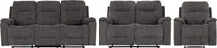 Guildford 3+2+1 Recliner Suite Grey Fabric - image 3