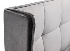 Gatsby Grey Velvet Bed - detail