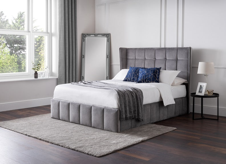 Gatsby Grey Velvet Bed