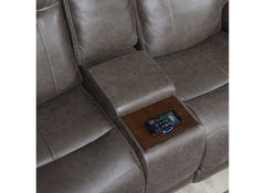 Glenwood Brown Faux Leather 2PPC Sofa – Electric Recliner Comfort & Modern Style