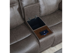 Glenwood Brown Faux Leather 2PPC Sofa – Electric Recliner Comfort & Modern Style