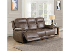 Glenwood Brown Faux Leather 3PP Sofa