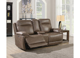 Glenwood Brown Faux Leather 2PPC Sofa – Electric Recliner Comfort & Modern Style