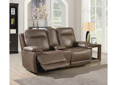 Glenwood Brown Faux Leather 2PPC Sofa – Electric Recliner Comfort & Modern Style