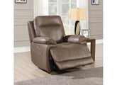 Glenwood Powered Brown Faux Leather Armchair