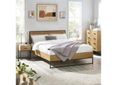 Harlow Oak Bed With Metal Frame Support – Modern Wooden Bedframe | Free Delivery In Ireland
