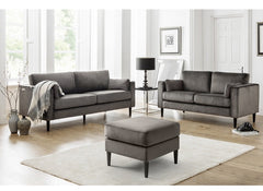 Hayward 3FF+2FF Grey Velvet Sofa W/Hayward Ottoman - room