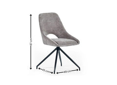Two Jonah Swivel Dining Chairs – Cream Or Grey Chenille Fabric Dining Chair With Swivel Base