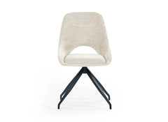 Two Jonah Swivel Dining Chairs – Cream Or Grey Chenille Fabric Dining Chair With Swivel Base