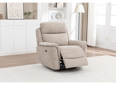 Kelmire Fabric Powered Armchair with Plush Beige Upholstery | Electric Recliner Chair for Luxury Home Comfort