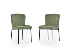 Leonie Green Velvet Dining Chairs - 1