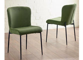 Leonie Green Velvet Dining Chairs - room