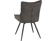 Two Lewis Grey Swivel Dining Chairs – Luxury Upholstered 360° Rotating Chairs for Dining Room & Kitchen