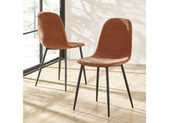 Four Lottie Fabric Dining Chairs – Grey, Green, Blue, Orange – Light Wood Legs – Set of Four