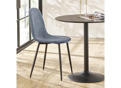 Four Lottie Fabric Dining Chairs – Grey, Green, Blue, Orange – Light Wood Legs – Set of Four