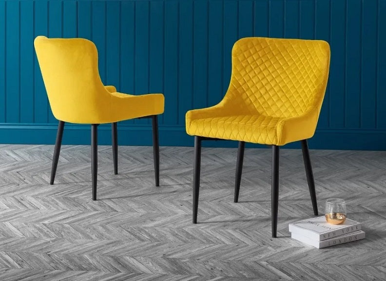Luxe Mustard Velvet Chairs