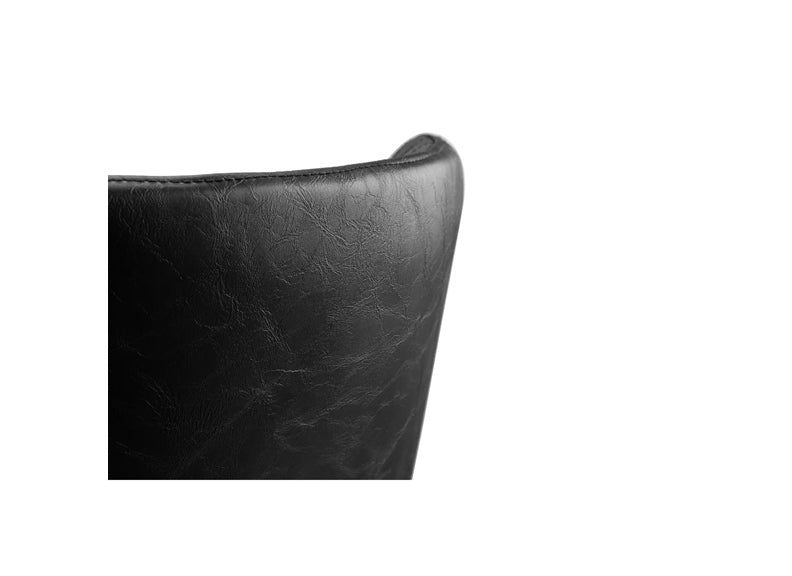 Luxe Black Faux Leather Chair - rear