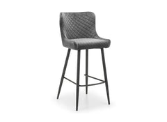 Luxe Grey Velvet Stool - 1